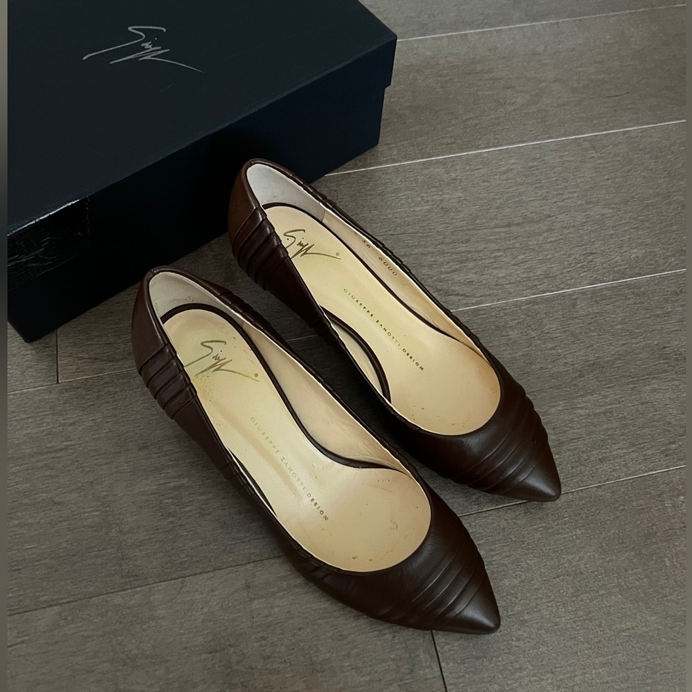 Giuseppe Zanotti Brown Heels Elegant Leather Design
